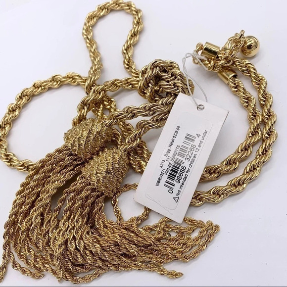 Kate Spade Fringe Benefits Gold Tassel Necklace NWT $228 - Picture 2 of 4